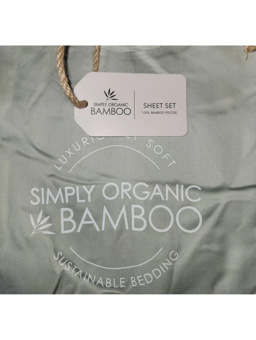Simply Organic Bamboo Luxurious Butter Soft Twin Sheet Set Fresh Sage NEW $189